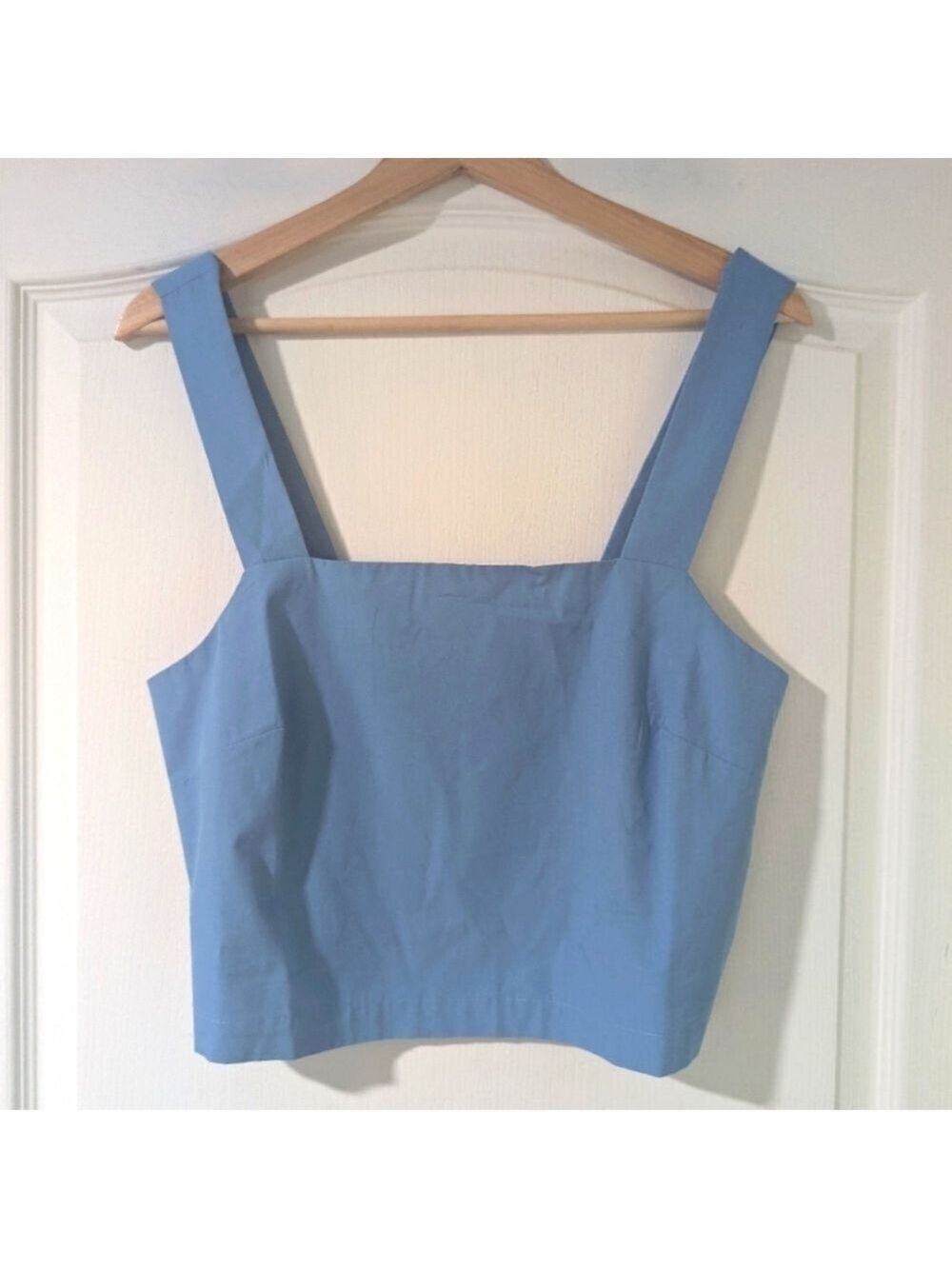 NWT Frank And Oak | The Poplin Shell Top In Blue Organic Cotton